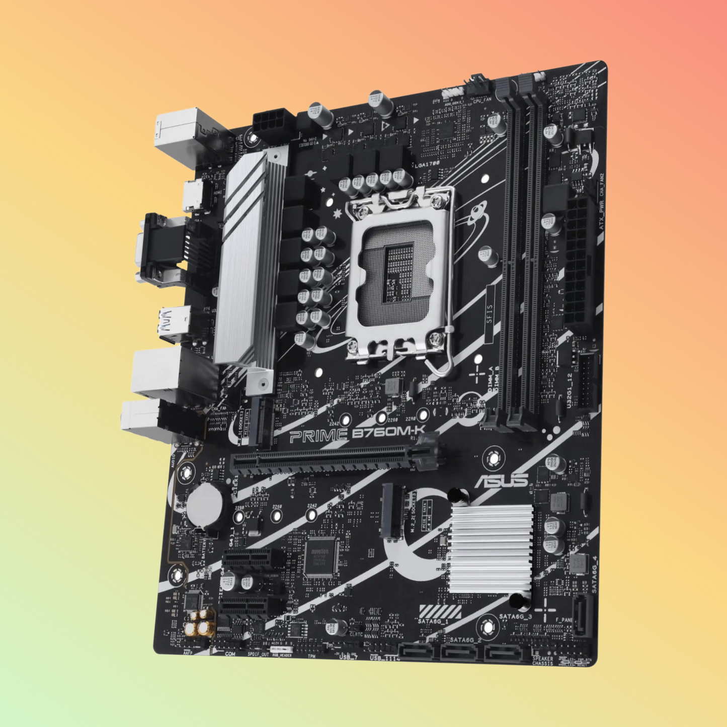 اللوحة الأم ASUS PRIME B760M-K D4 - مقبس Intel LGA1700، B760، 2 × DIMM، VGA، HDMI، 2 × M.2، ذاكرة فلاش ROM سعة 128 ميجابايت