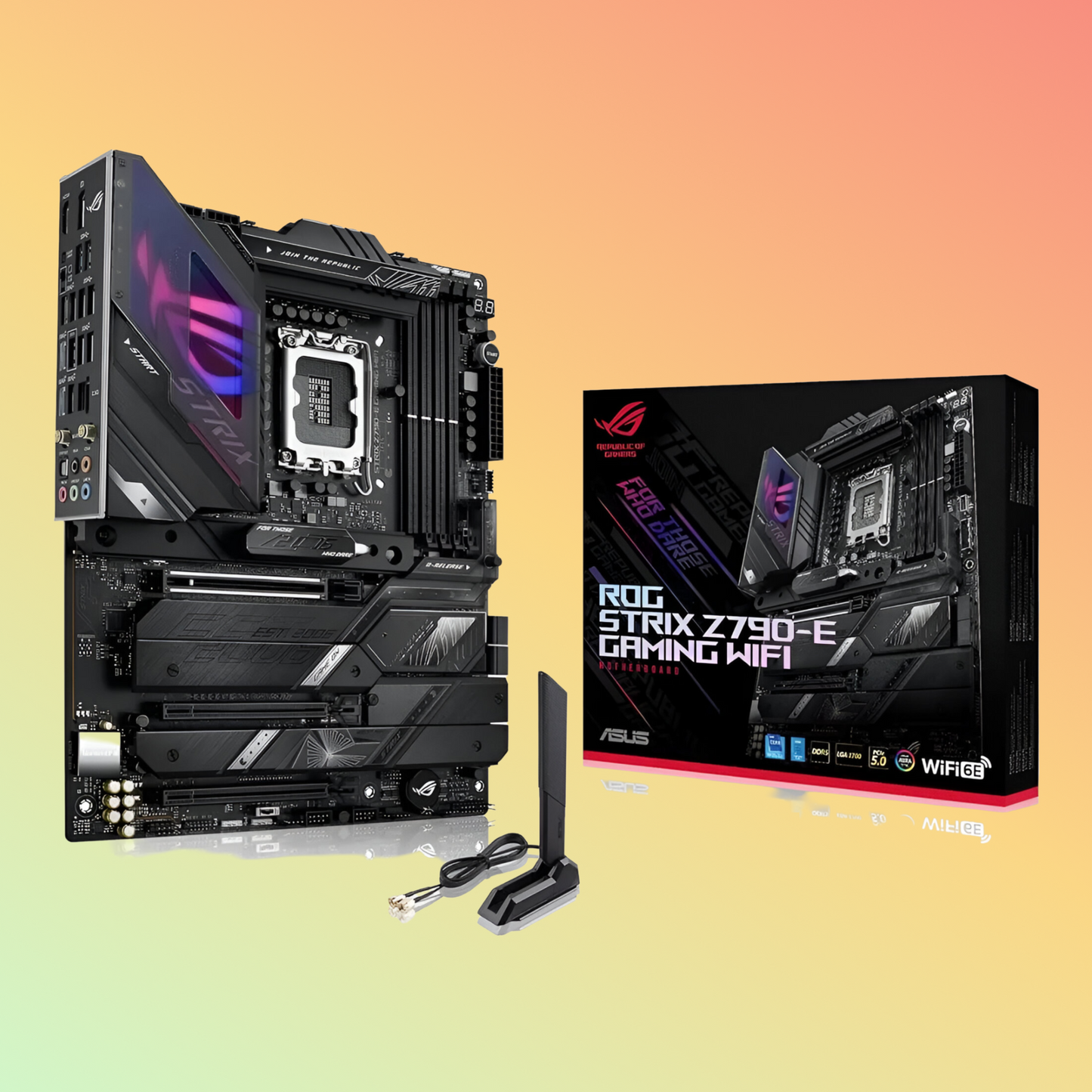 ASUS ROG STRIX Z790-E गेमिंग मदरबोर्ड - इंटेल सॉकेट LGA1700, Z790, 4 x DIMM, 5 x M.2 स्लॉट, DP, HDMI, 256 Mb फ़्लैश ROM