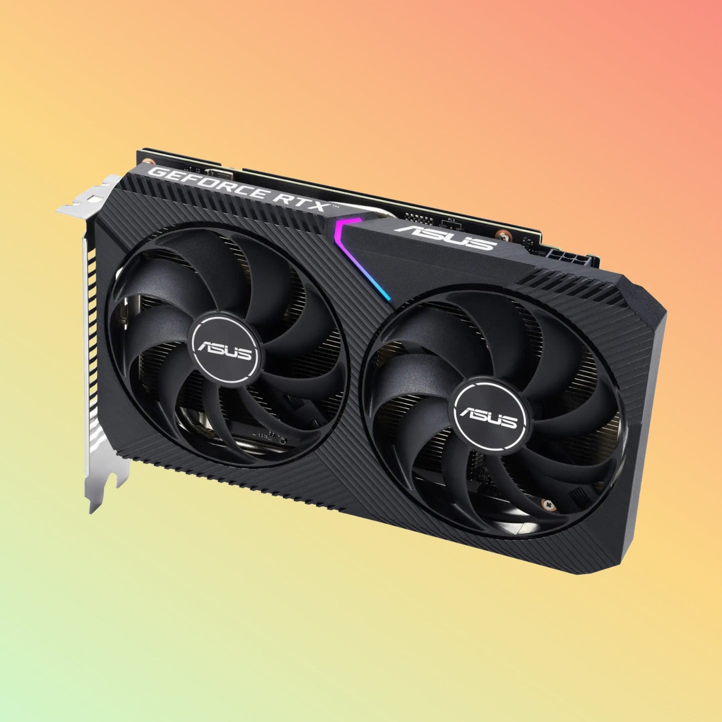 بطاقة رسومات ASUS GeForce RTX 3050 DUAL V2 - بسرعة 14 جيجابت في الثانية، بفتحتين، ودقة 7680 × 4320، ومنفذ DVI، وHDMI، وDP، وذاكرة 8 جيجابت، وD6