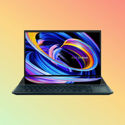 ASUS Zenbook Pro Duo UX582ZM-AS76T लैपटॉप - 12वीं पीढ़ी i7-12700H, 32GB, 1TB SSD, NVIDIA RTX 3060 6GB, 15.6" 4K टच