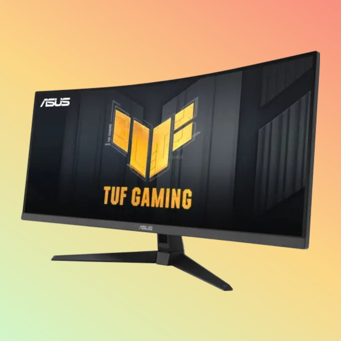 شاشة ألعاب ASUS TUF VG34VQ3B المنحنية - 34 بوصة QHD (3440 × 1440)، VA، إمالة، تثبيت على الحائط، HDMI، DP، 400 شمعة، 180 هرتز (مكبر صوت مدمج)
