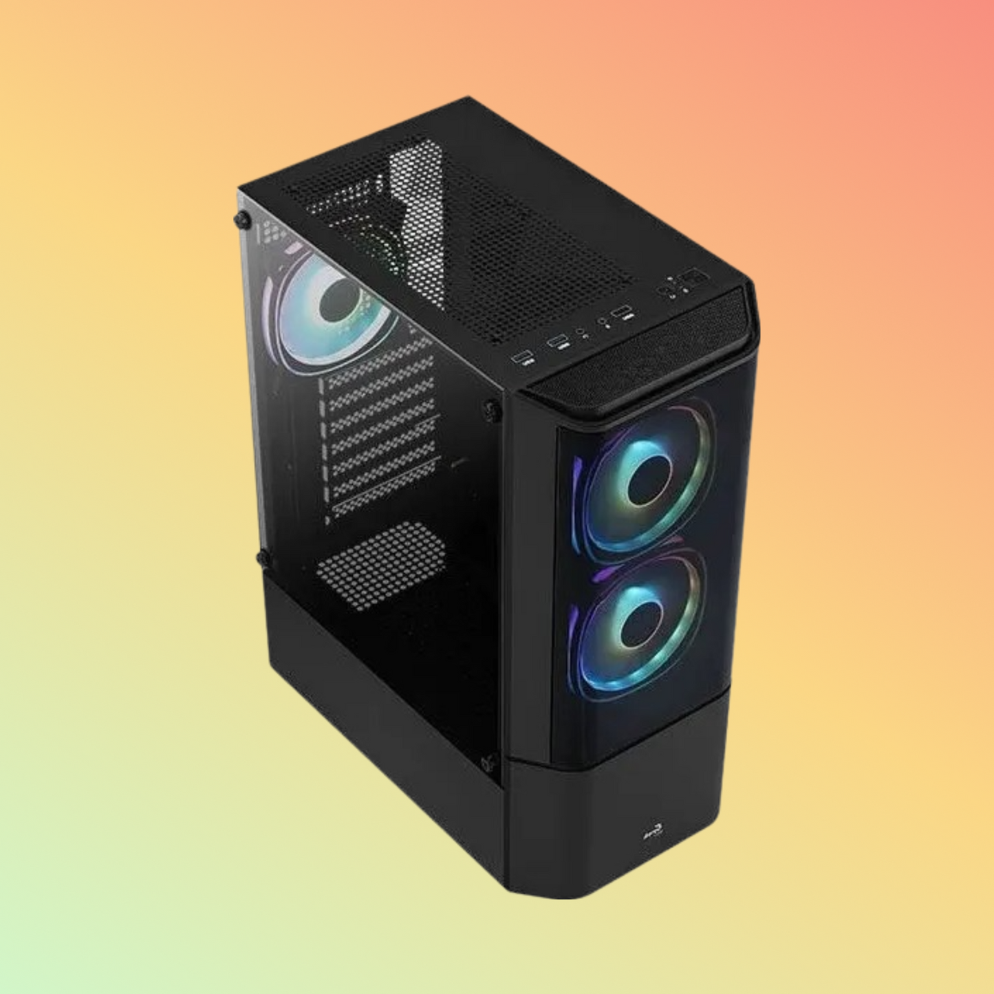 علبة AEROCOOL Quantum ARGB متوسطة الحجم - وحدة معالجة مركزية 158 مم، وحدة معالجة رسومية 297 مم، ATX، micro ATX، mini-ITX