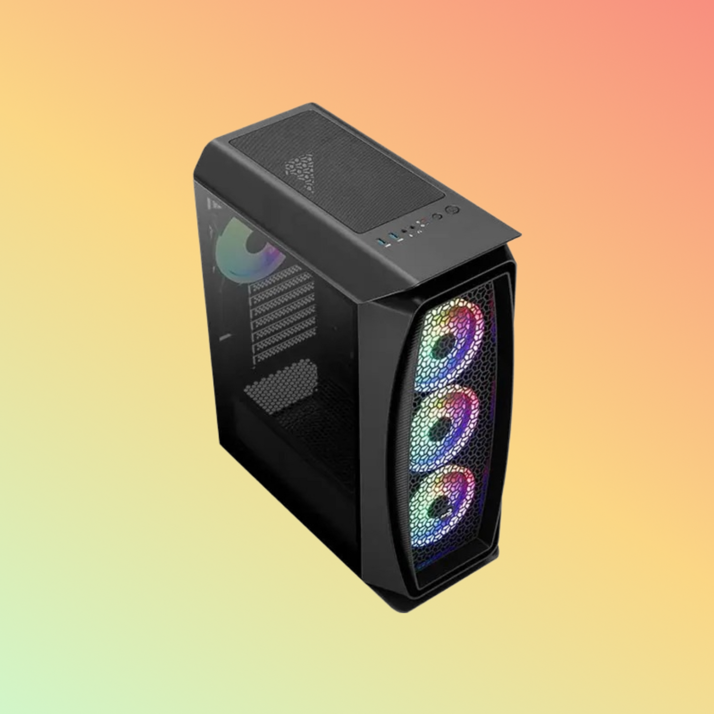 علبة AeroCool Aero One Duo ARGB متوسطة الحجم - 327 مم، وحدة معالجة مركزية 161 مم، ATX، micro ATX، mini-ITX