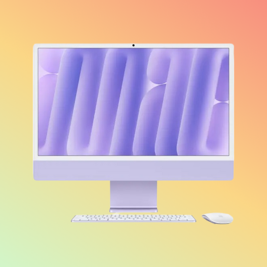 APPLE Z1ET000E4 (2024) iMac - M4 चिप 10-कोर CPU, 24GB, 256GB SSD, 10-कोर GPU | 16-कोर न्यूरल इंजन, 24" 4.5K (4480 x 2520) (बैंगनी, नैनो-टेक्सचर ग्लास)