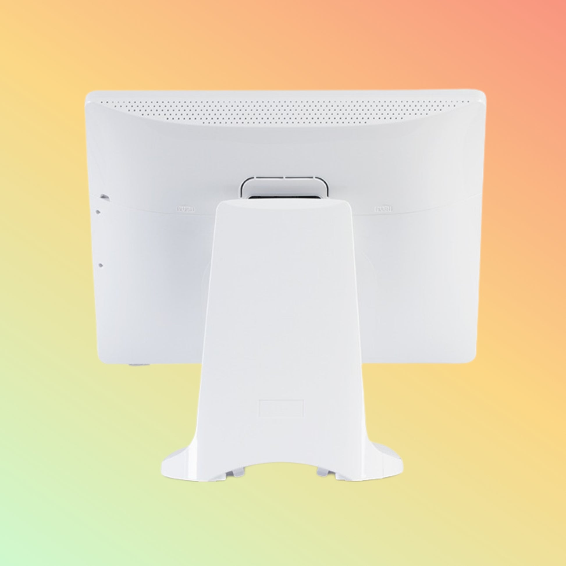 "Side view showing the durable aluminum stand and ABS plastic casing."