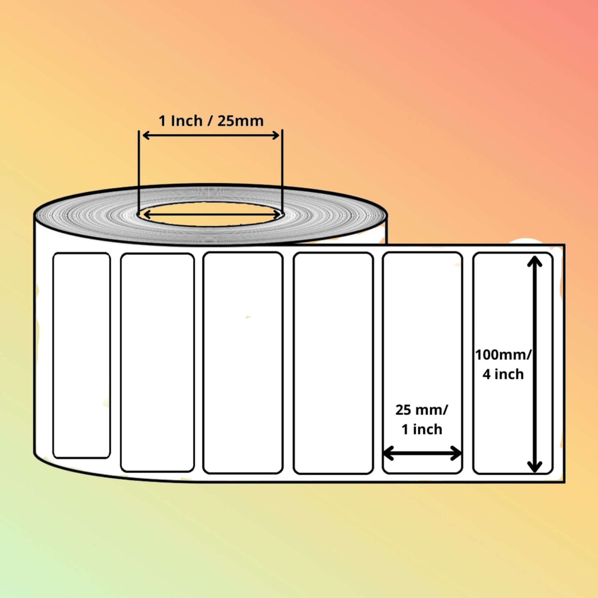 बारकोड लेबल (1000 प्रति रोल) 100mmX25mm