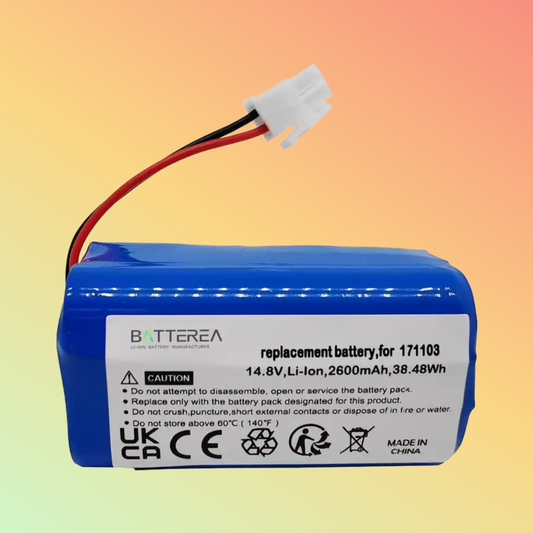 BATTEREA 14.8V 2600mAh Wholesales Replacement Battery for Vacuum cleaner,battery for Mamibot PreVac 650, replaces 171103, Li-ion
