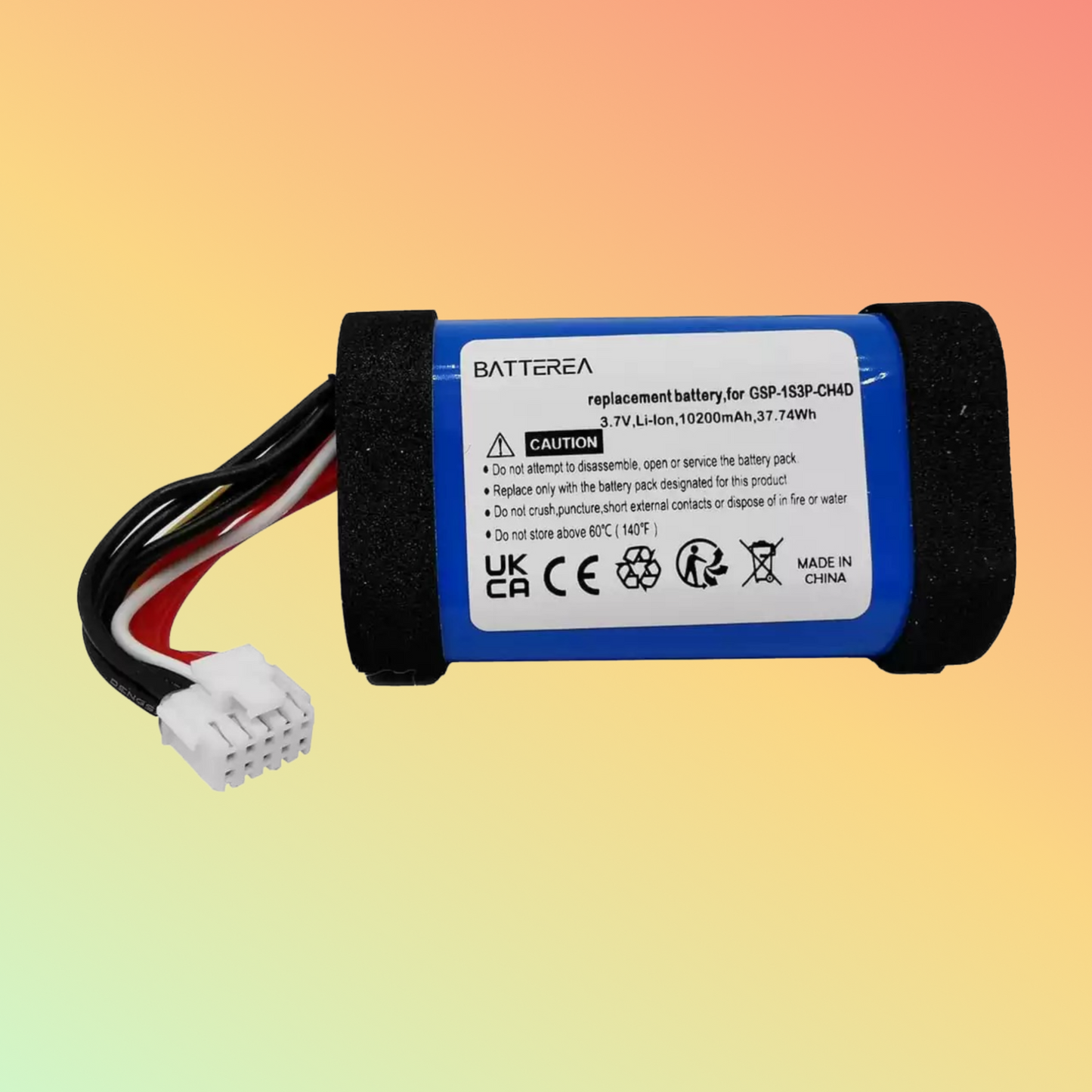 BATTEREA 3.7V 10200mAh replacement for JBL Pulse 5, replaces GSP-1S3P-CH4D, Li-ion