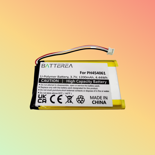 BATTEREA 3.7V 1200mAh battery replacement for Philips S10A replaces PH454061 Li-Polymer