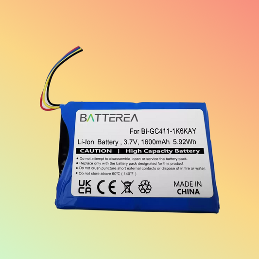 BATTEREA 3.7V 1600mAh Replacement battery for Navigon 7210, 7310, replaces BI-GC411-1K6KAY,Li-ion