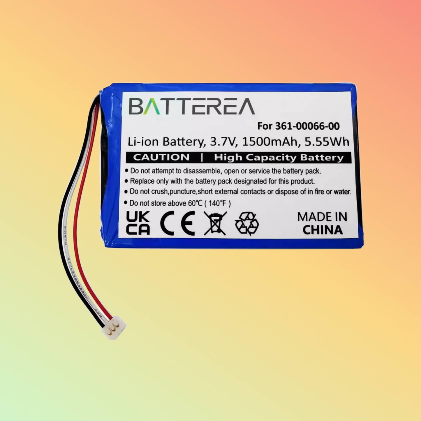 BATTEREA 3.7V 1500mAh Replacement Battery for Garmin Nuvi 2757, 2797, replaces 361-00066-00, Li-ion