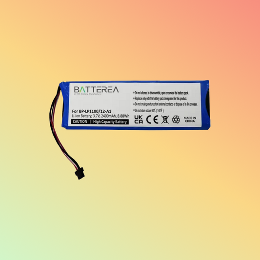 BATTEREA 3.7V 2400mAh Replacement battery for Becker Traffic Assist 7928, replaces BP-LP110012-A1 Li-ion