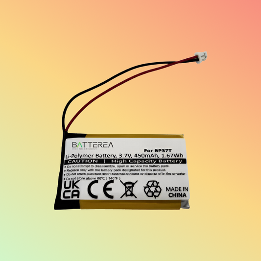 BATTEREA 3.7V 450mAh replacement battery for Dogtra Transmitter iQ, replaces BP37T, Li-Polymer