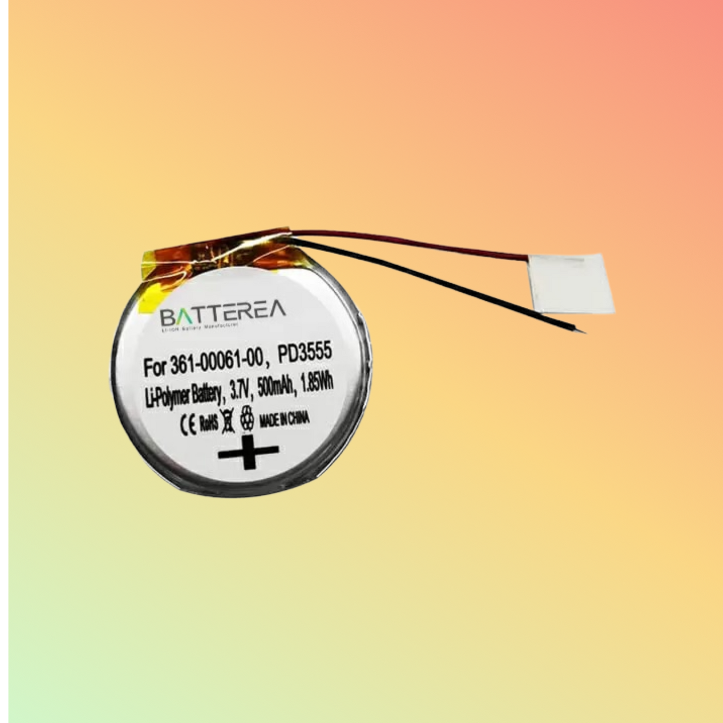 BATTEREA 500mAh 3.7V replacement battery for Garmin Fenix 1, 2, replaces 361-00061-00,PD3555, li-polymer