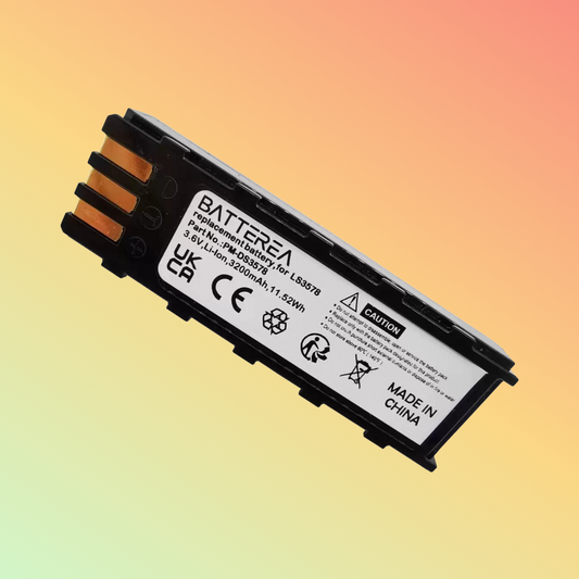 بطارية بديلة لماسح الباركود من BATTEREA لـ Symbol LS3478 DS3478 LS3578 DS3578 XS3478، متوافقة مع Honeywell 8800، تحل محل 21-62606-01، BTRY-LS34IAB00-00، 3.6 فولت ليثيوم أيون 3200 مللي أمبير في الساعة