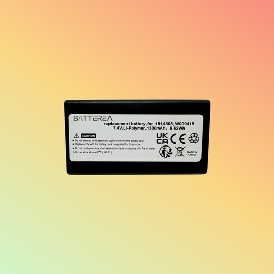 BATTEREA battery for Dymo LabelManager 500TS, LabelManager LM-500TS, replaces 1814308, W009415, Li-Polymer, 7.4V 1300mAh