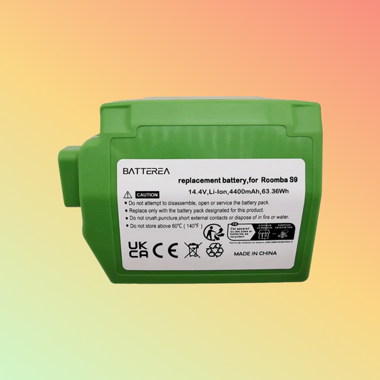 BATTEREA battrey for iRobot Roomba S9 9150 replace battery for 4INR1965-2, 14.4V 4400mAh,li-ion