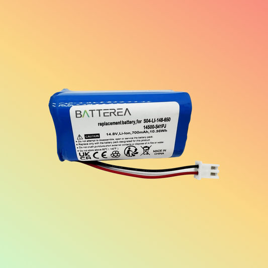 BATTEREA battery replacement for Ecovacs Winbot W830, Winbot W920, replaces S04-LI-148-650, 14500-S41PJ, 201-2005-0022, Li-ion, 14.8V, 700mAh