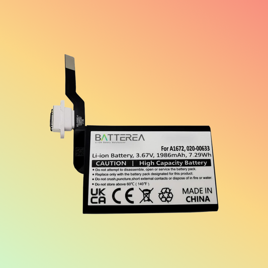 BATTEREA replacement battery for Apple Magic Mouse 2 replaces A1672 020-00633 3.67V 1986mAh