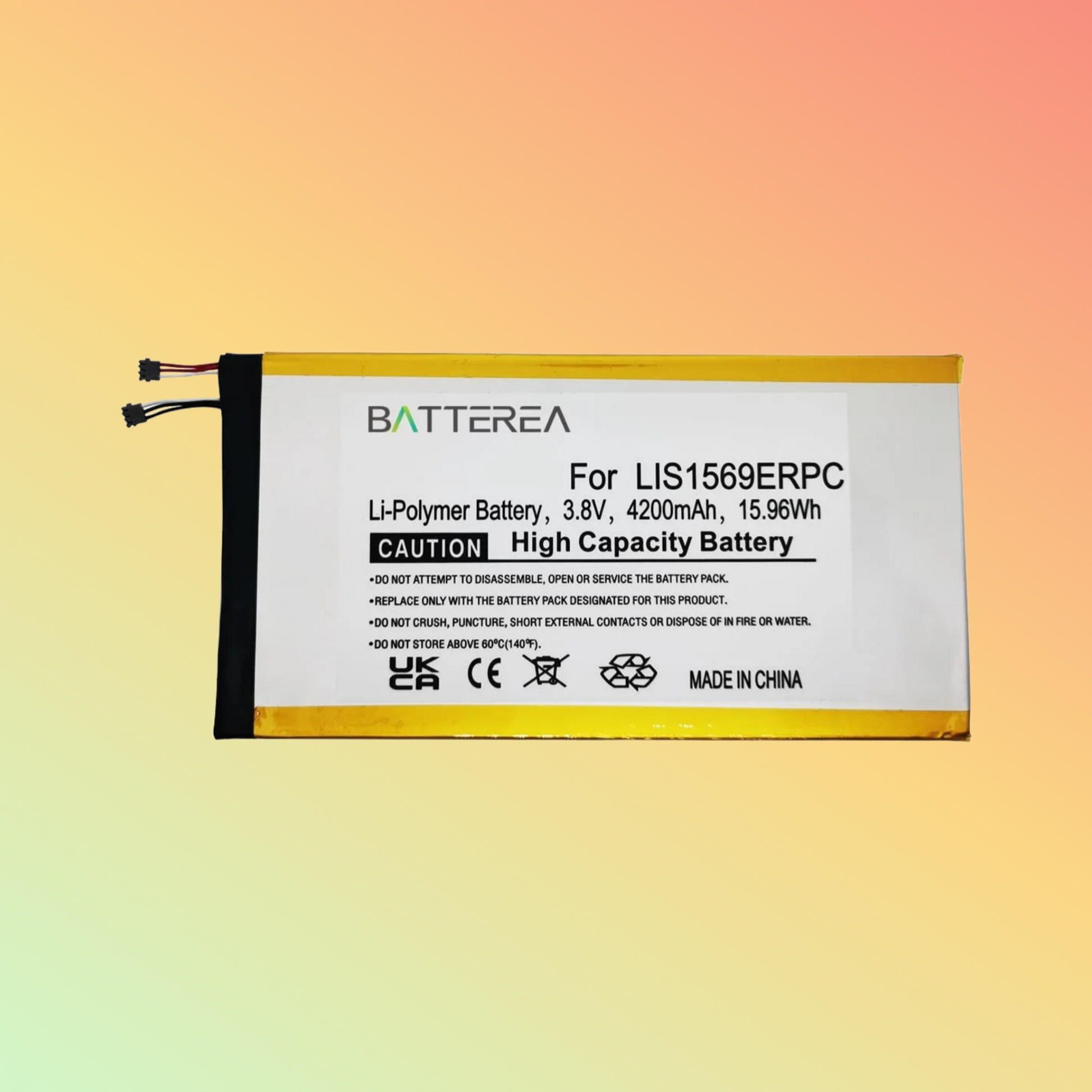 Batterea Wholesale tablet battery replacement for Sony SGP611 replaces LIS1569ERPC and 1286-0138 Li-polymer 3.8V 4200mAh