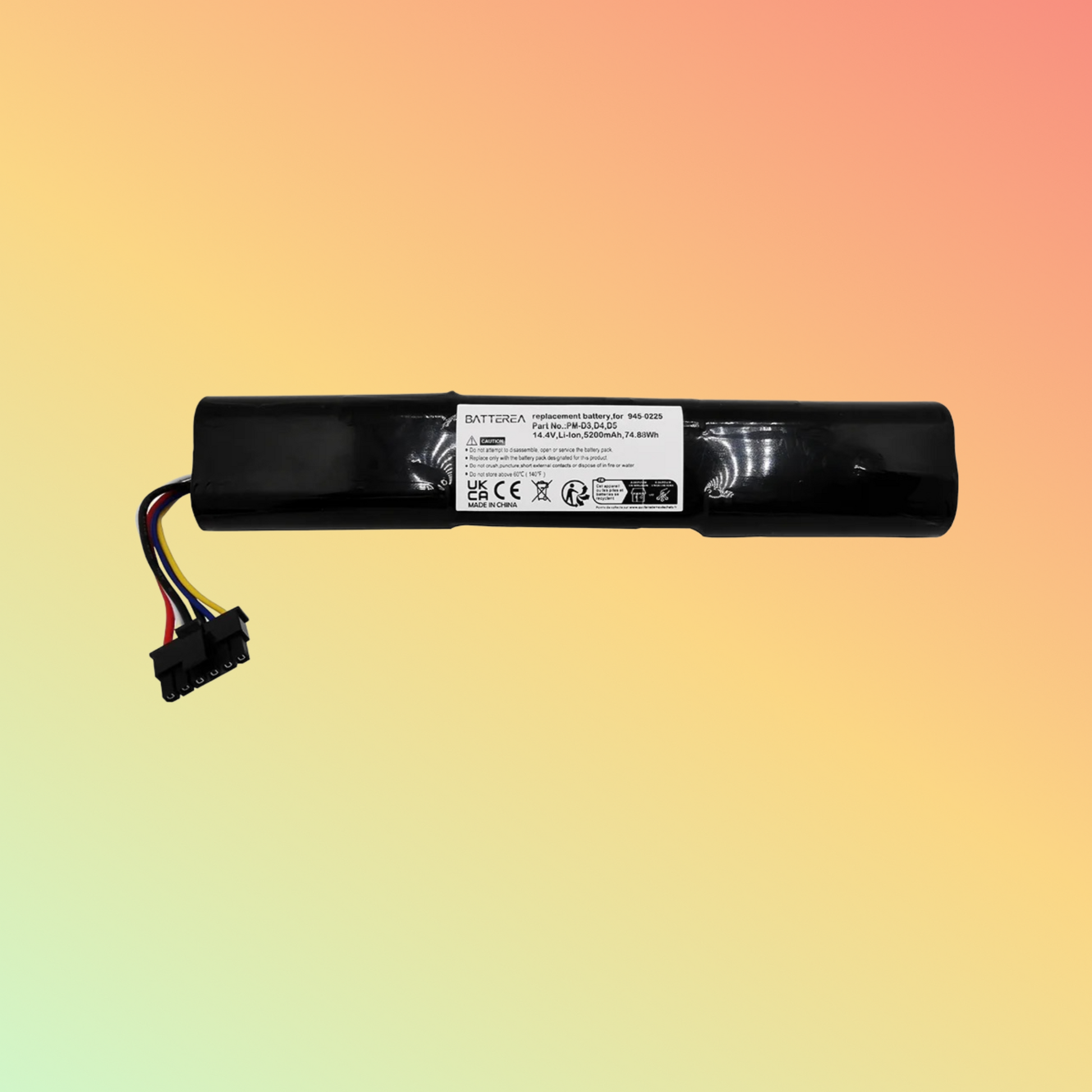 Batterea Wholesales Battery Replacement for Neato Botvac D3, D4, D5, D6, D7 Robotic Vacuum Cleaners , replaces for 205-0011, 205-0013, 945-0225,14.4V 5200mAH,Li-ion