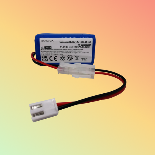 Batterea Wholesales Vacuum cleaner battery replacement for Rowenta RR 7747 WH 4Q0, RR7755WH4Q0, replaces 6.32.40.13-0, RS-2230002091, Li-ion,14.8V, 3400mAh