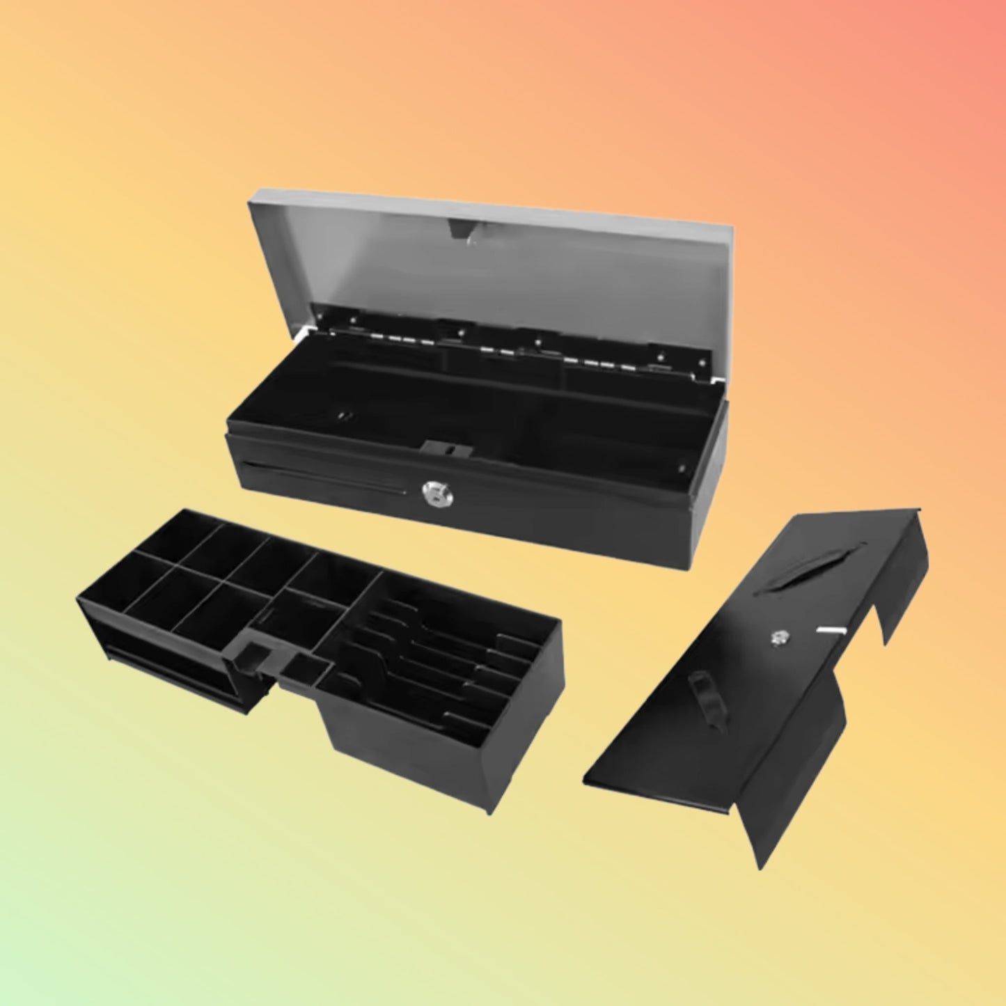 MAKEN FT-460B Flip Top Adjustable 8 Bill 8Coin Tray Removable Cash Drawer For Supermarket