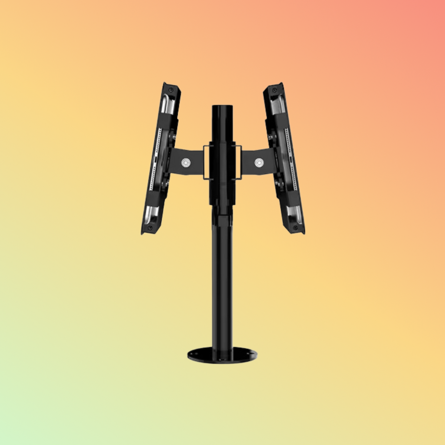 MAKEN Height adjustable desk mounted pole display dual screen cantilever pole tablet stand for 10.2"