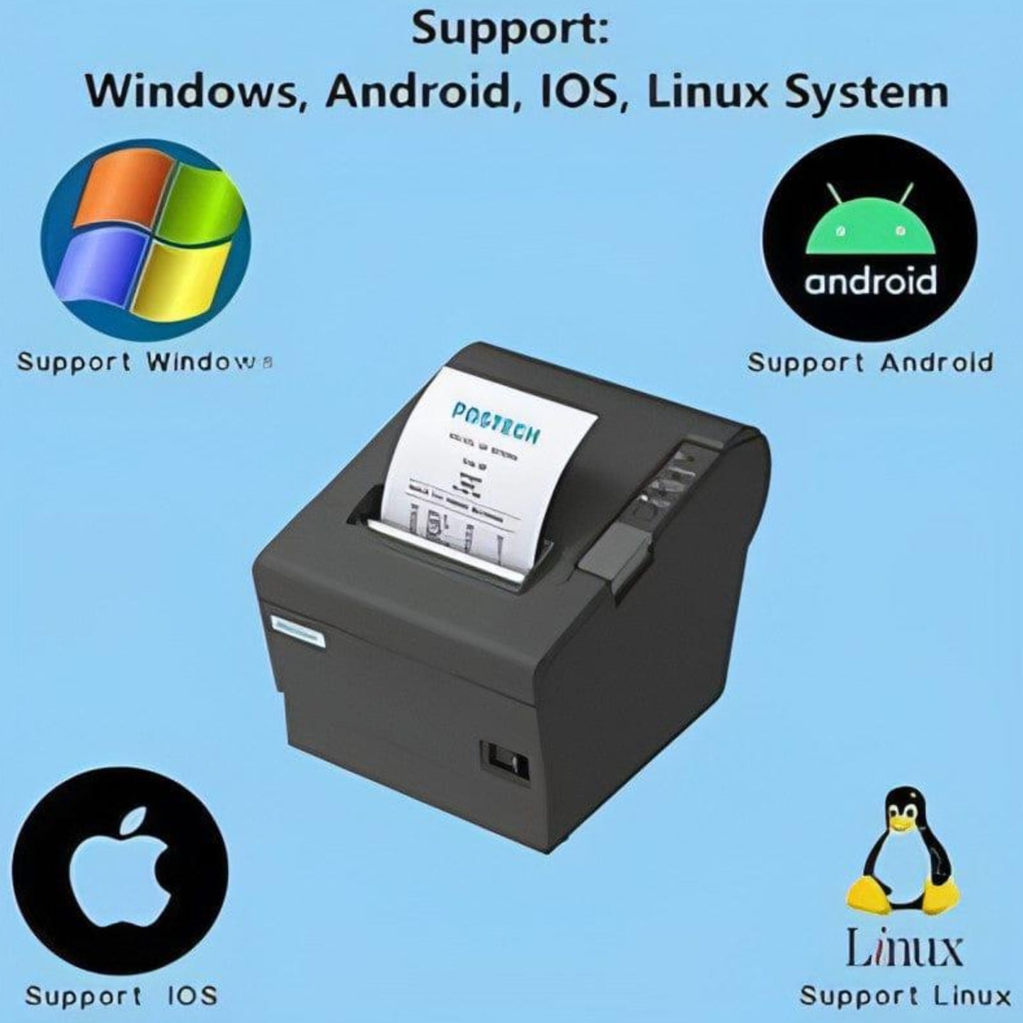 "POS system setup featuring the Postech PT-88IV-V3 for seamless receipt printing."