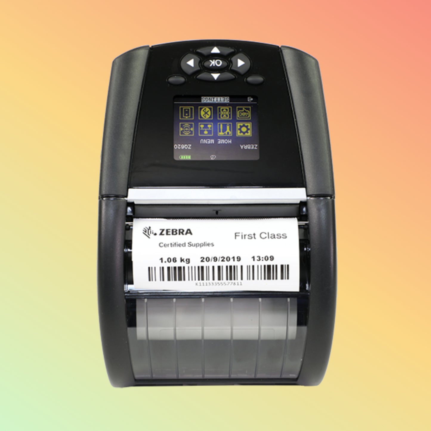 "Zebra ZQ620 Plus Healthcare Mobile Printer with large display and durable build."