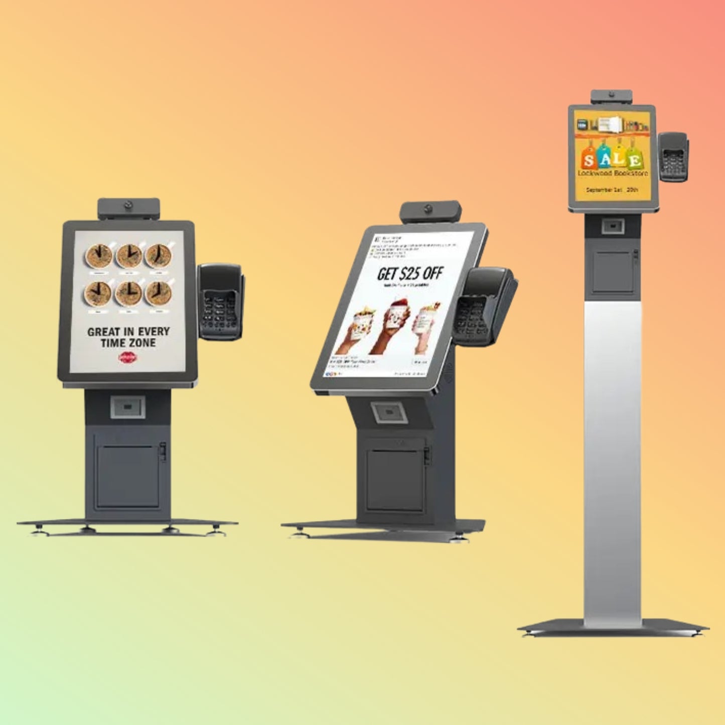 "High-traffic retail self-service kiosk with Android OS."