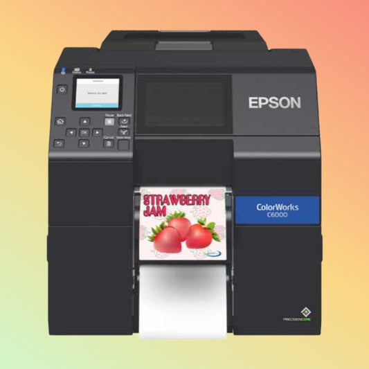 Epson ColorWorks C6500Ae front view with auto cutter