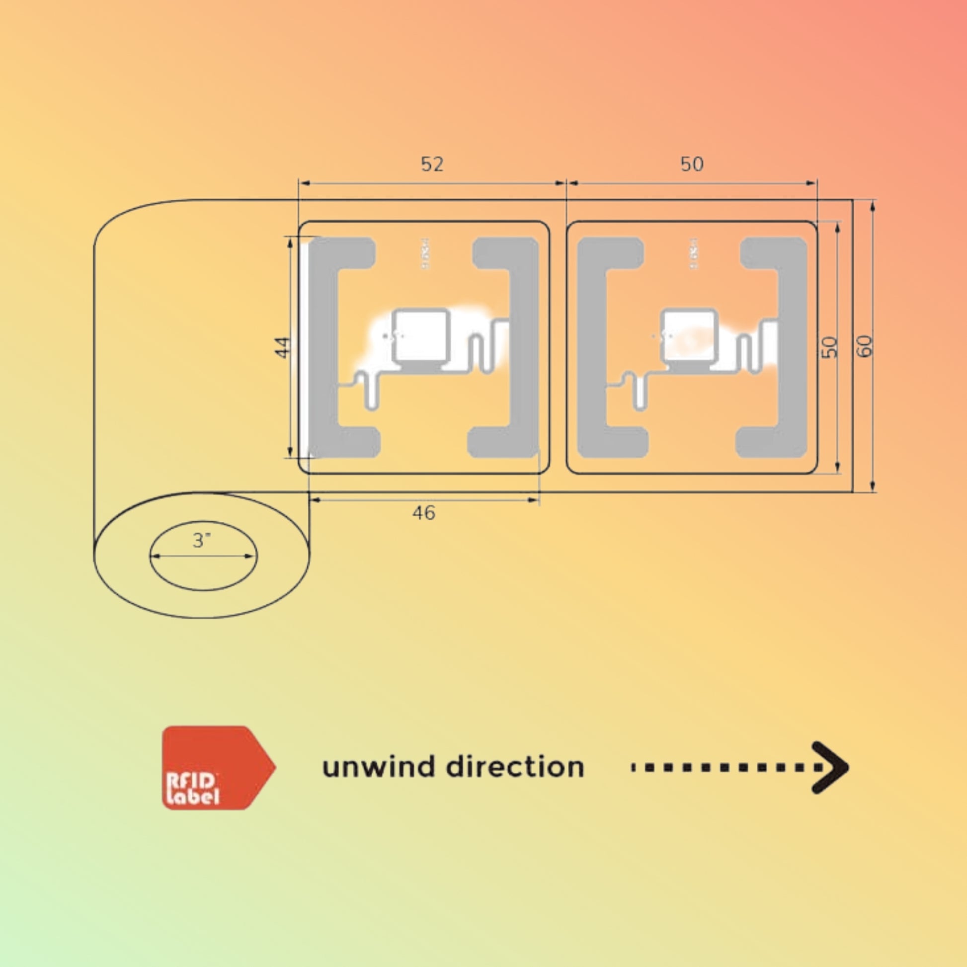 Close-up view of OSrfid RFID 9634 H3 Tag attached to clothing.