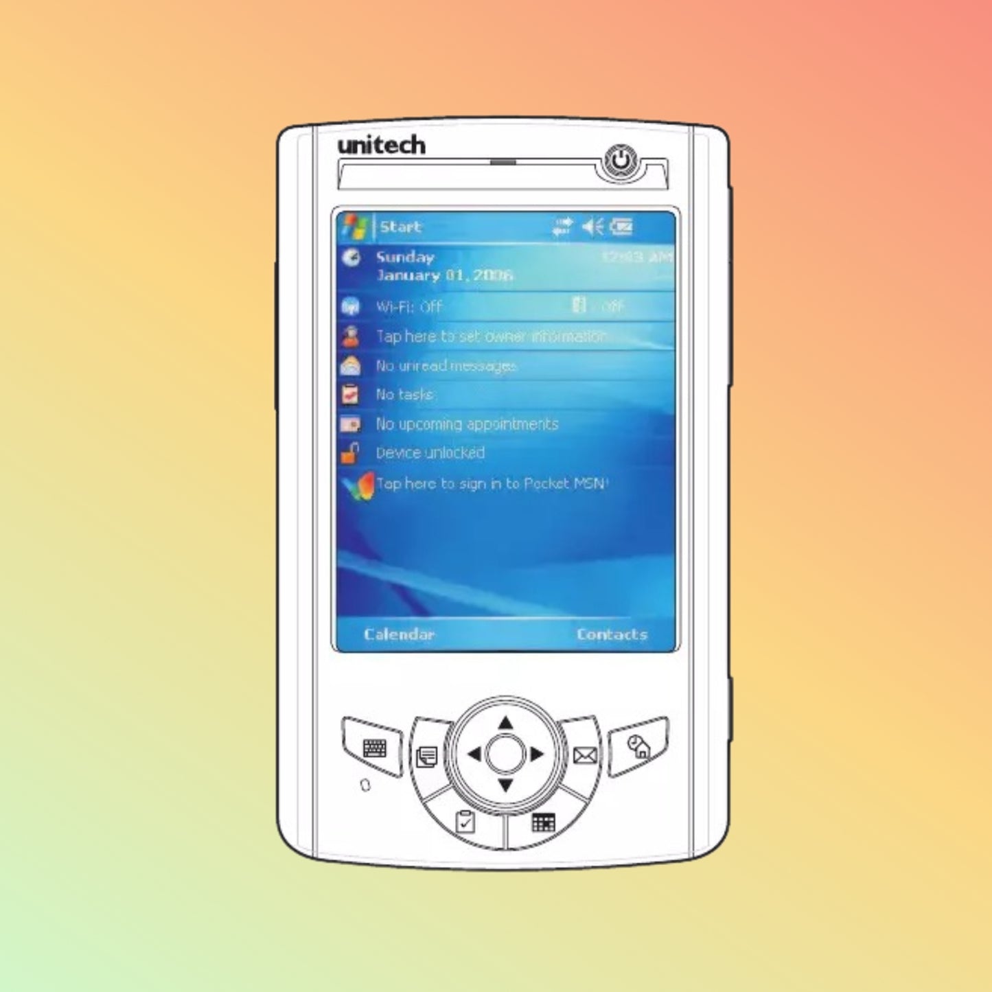 Side view of rugged Unitech PA500 highlighting slim, pocket-sized design