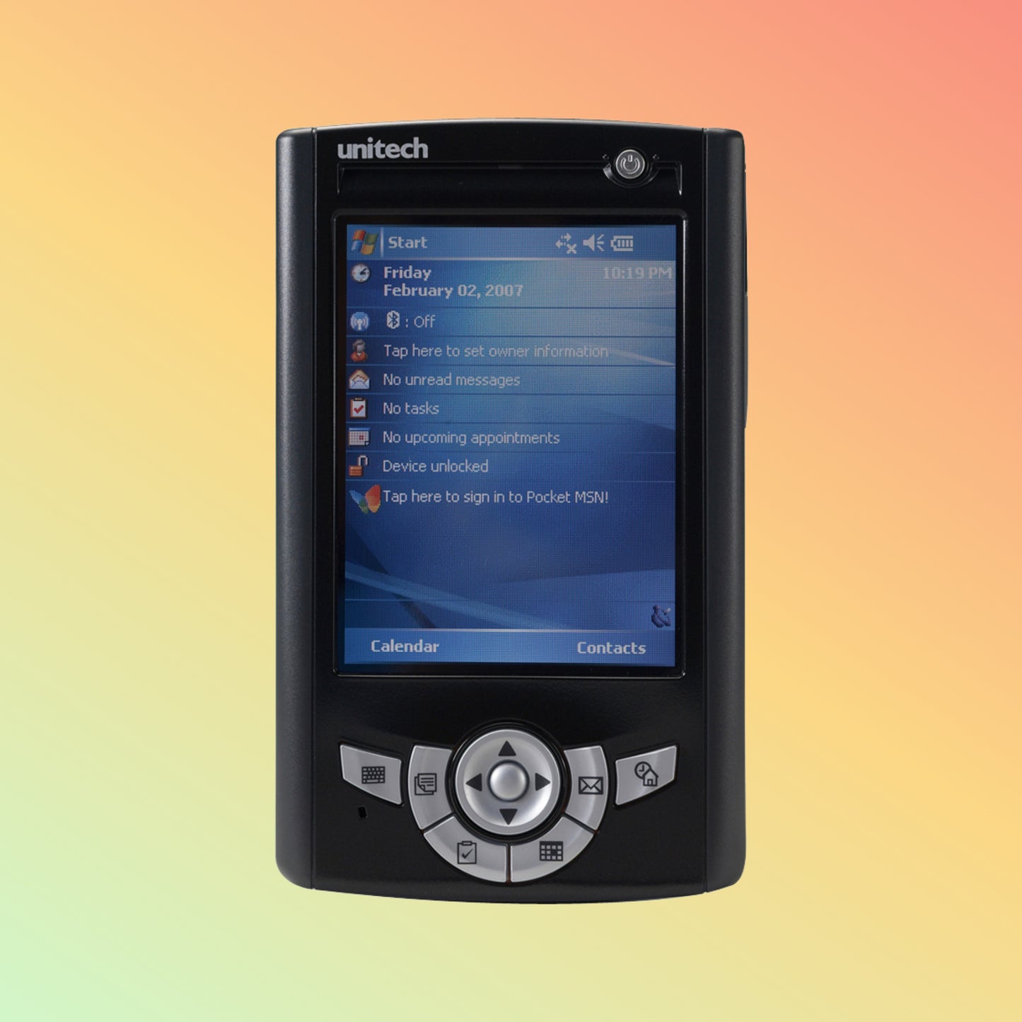 User scanning barcode using integrated laser scanner on PA500 PDA