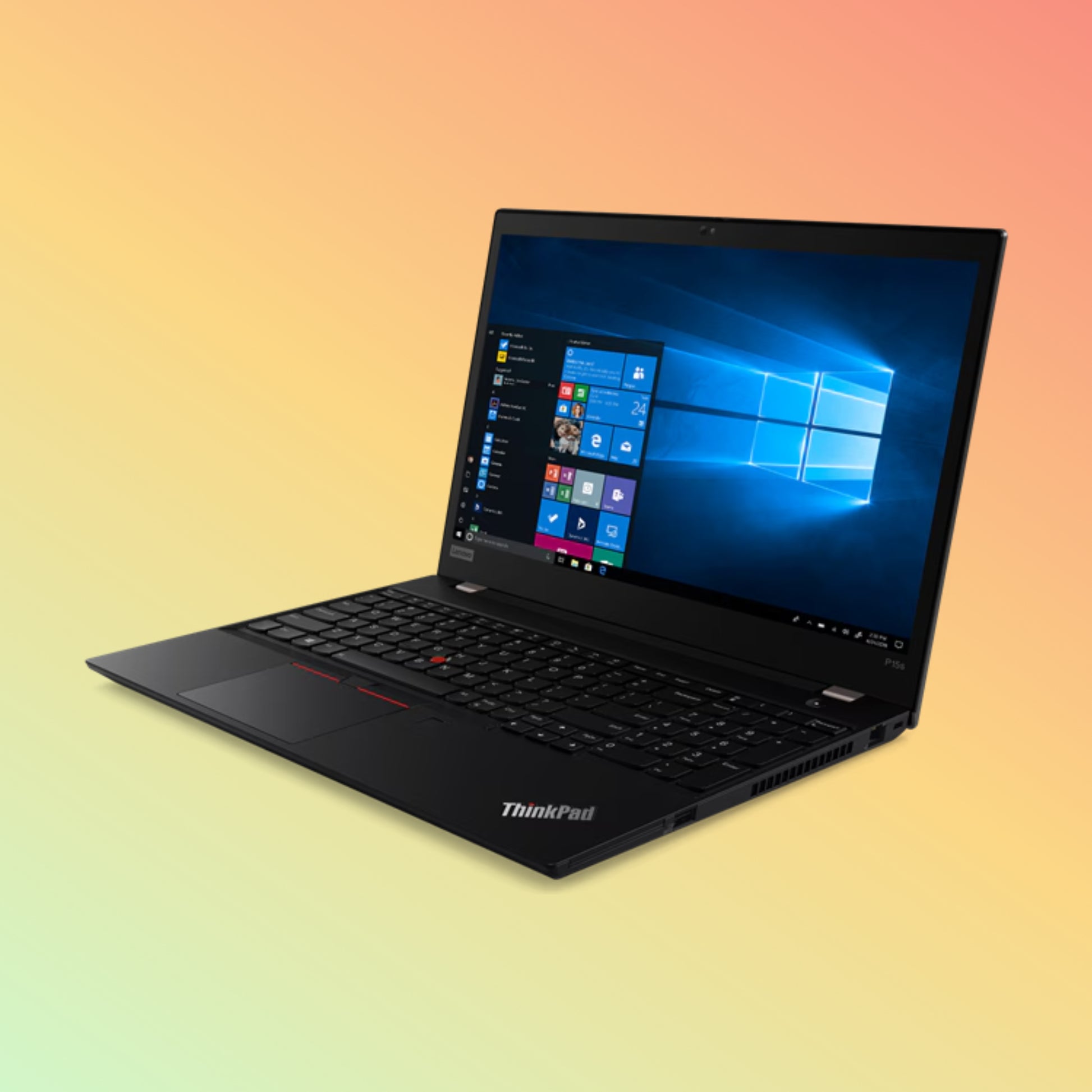 Lenovo ThinkPad P15s Gen 2 open laptop front view.
