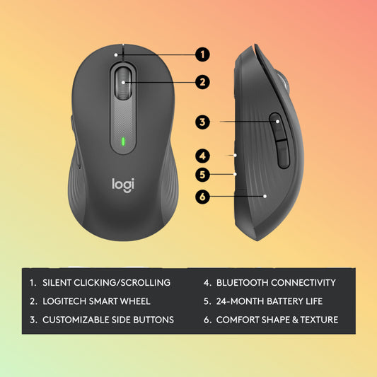 MK650 Ergonomic Mouse with SmartWheel Scroll – Side Angle
