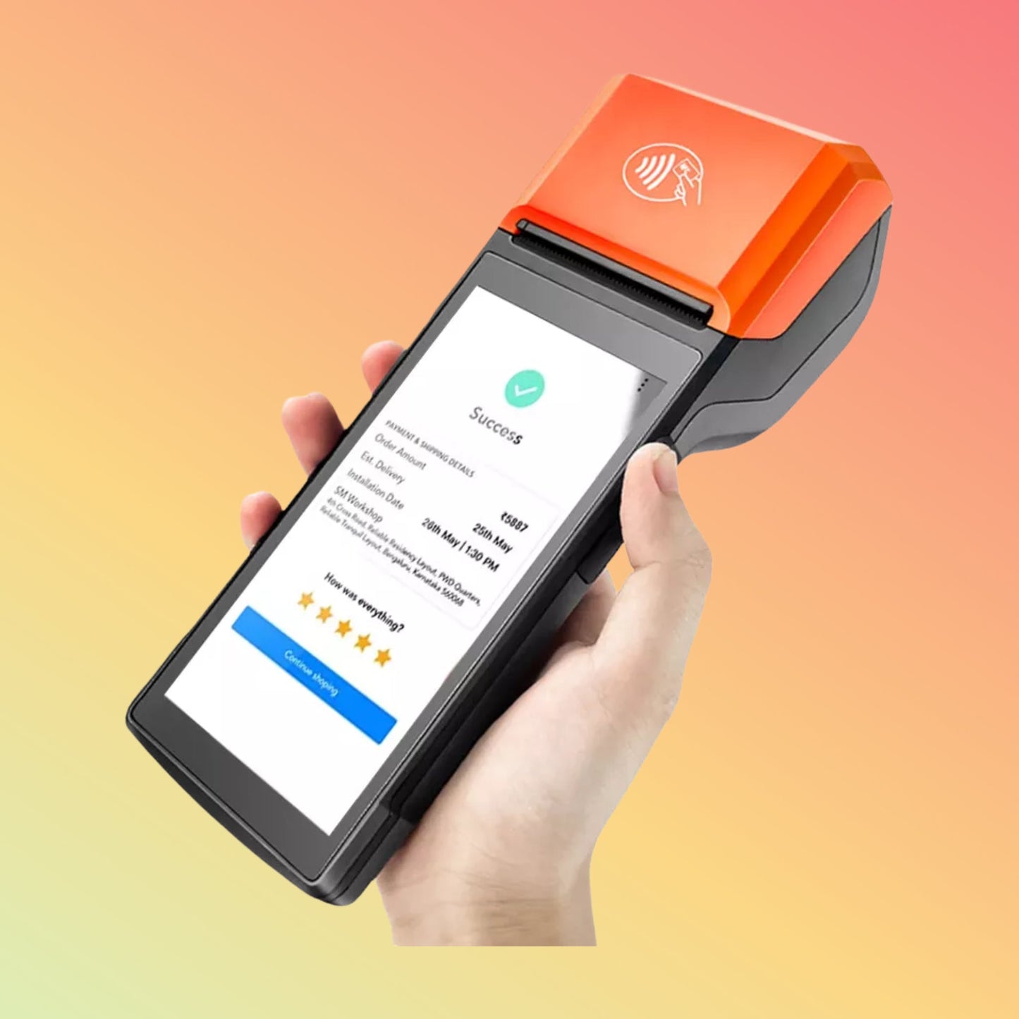 جهاز HCCTG NFC GPS 4G Android 14 الذكي المحمول مع طابعة 58 مم R330 Plus