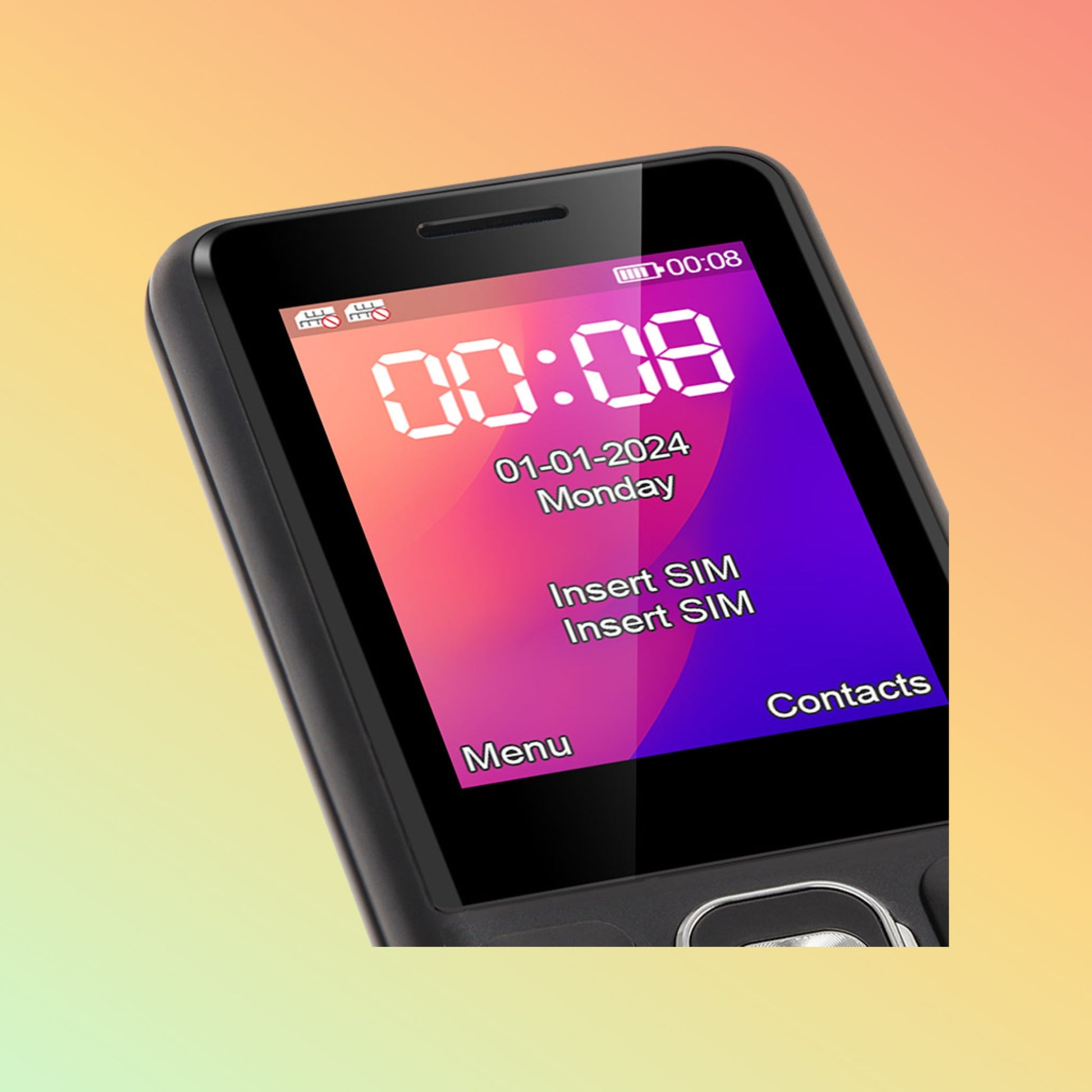 هاتف UNIWA FD005 بشاشة 2.4 بوصة وبطاقة SIM مزدوجة وبطارية طويلة العمر 25BI ولوحة مفاتيح 4G أنيقة