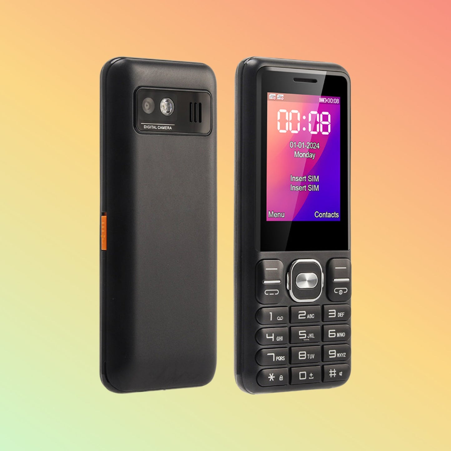 هاتف UNIWA FD005 بشاشة 2.4 بوصة وبطاقة SIM مزدوجة وبطارية طويلة العمر 25BI ولوحة مفاتيح 4G أنيقة