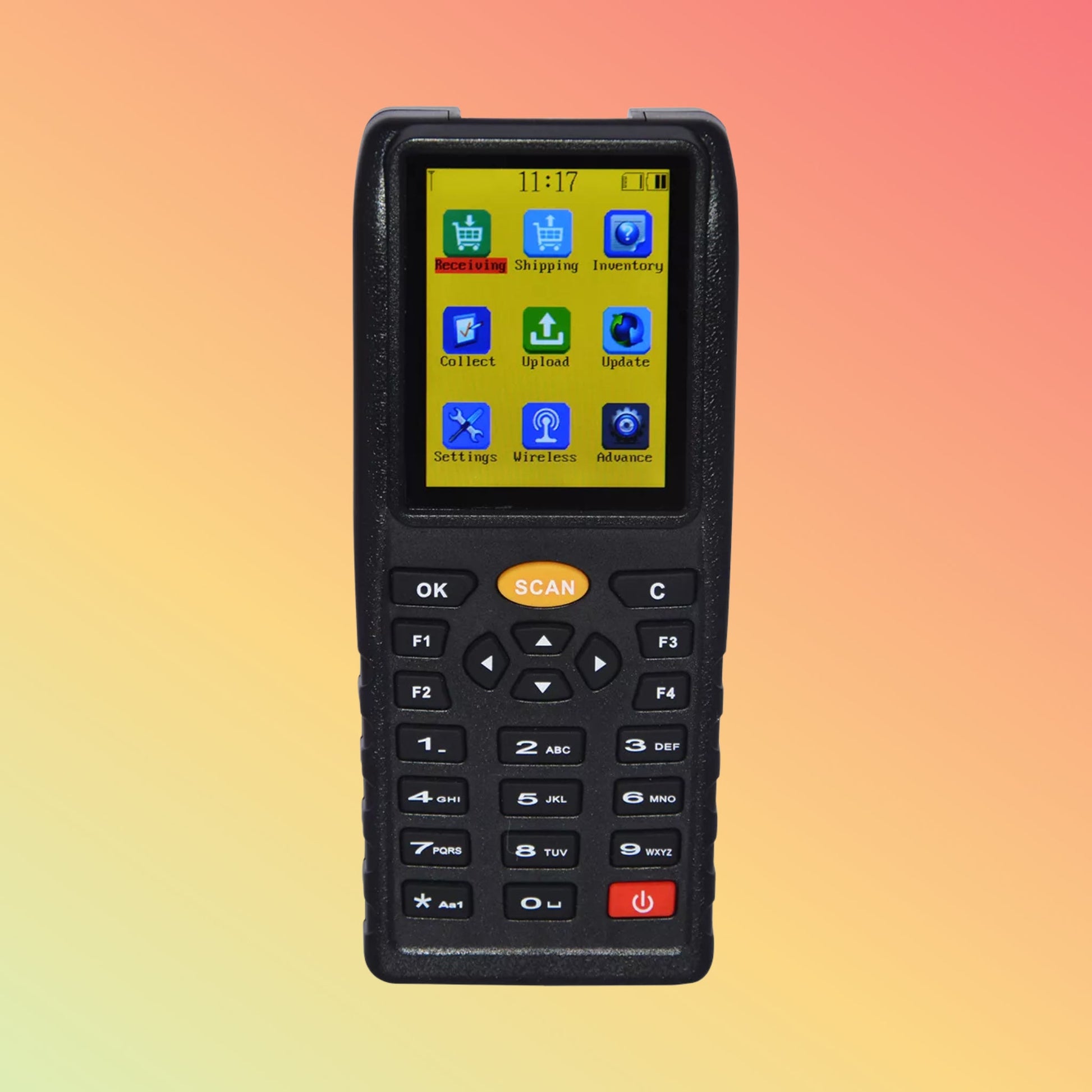 جهاز جمع بيانات المخزون اللاسلكي المحمول باليد 72 ميجا هرتز وماسح الباركود HS-E7