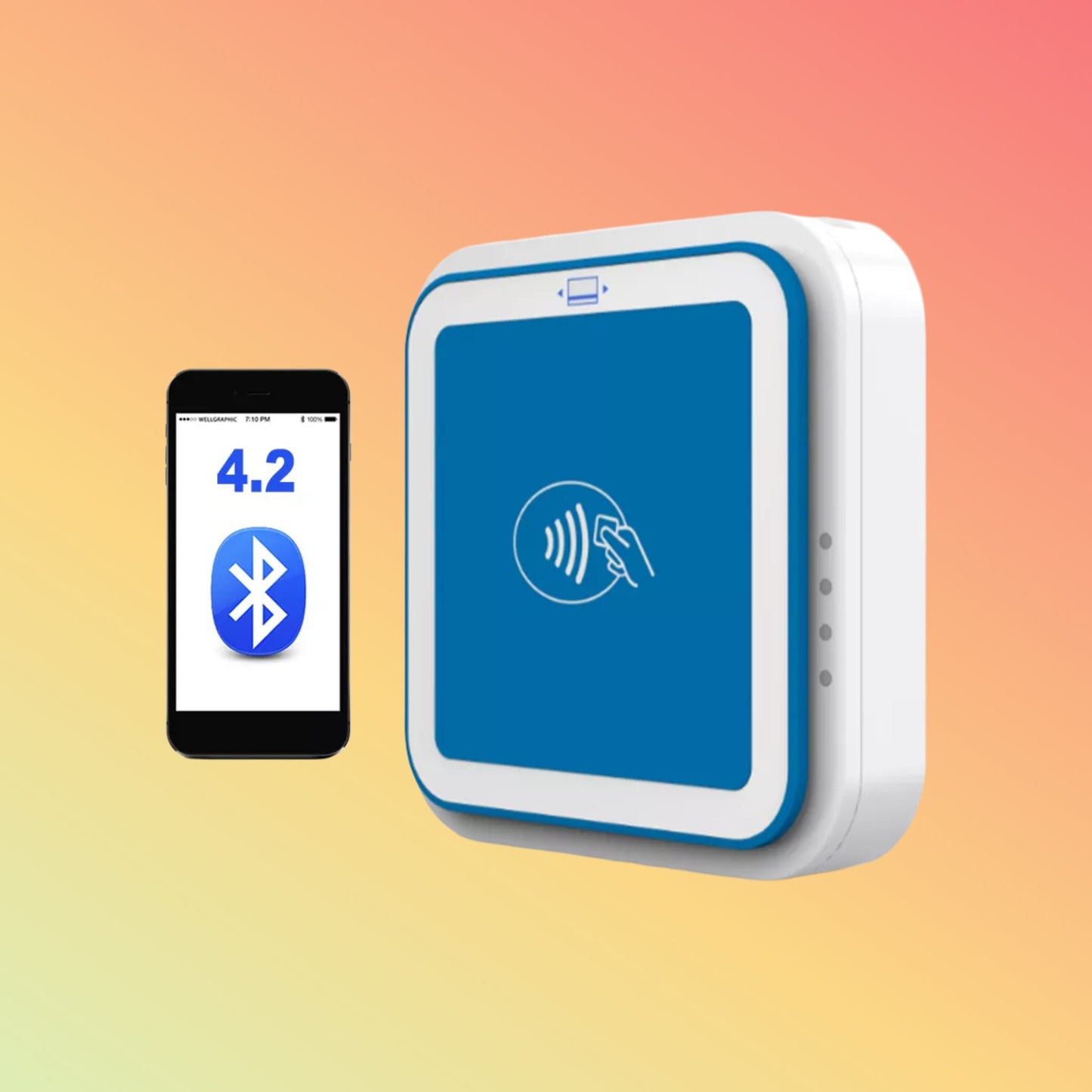 HCC PCI EMV Bluetooth Handheld 3 In 1 Smart Mobile NFC Credit Card Reader Mini Wireless Mpos I9