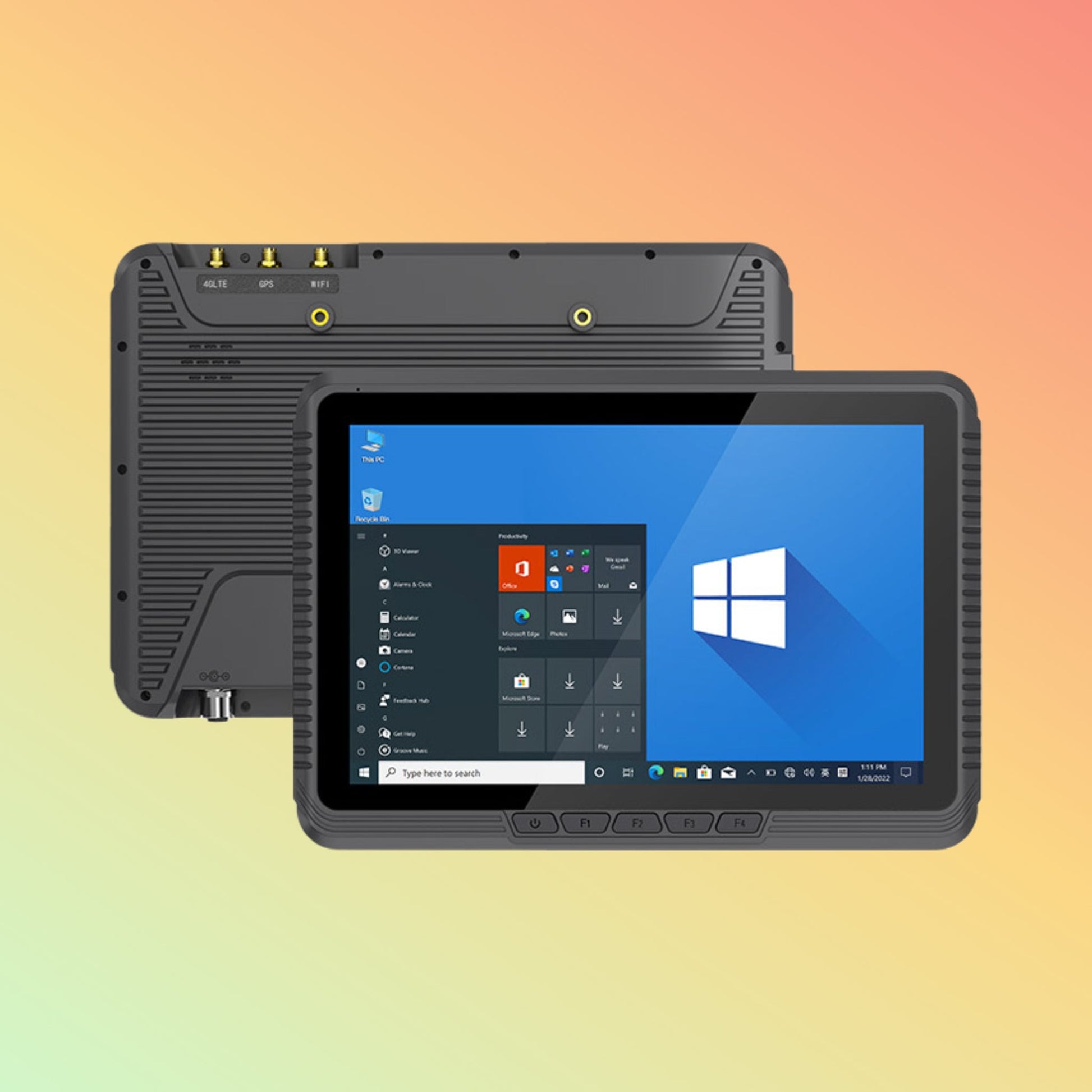 جهاز لوحي WinPad V10J بشاشة 10.1 بوصة عالية الدقة، ونظام تحديد المواقع الذكي، ونوافذ ذكية، ومناسب للمركبات المتينة