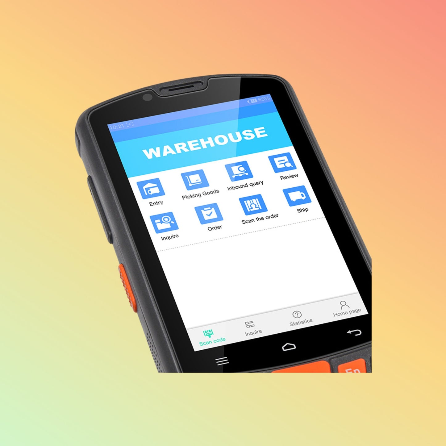 UNIWA HS006 جهاز ماسح ضوئي محمول يعمل بنظام أندرويد PDA الصناعي مقاس 4 بوصات مع RFID وNFC