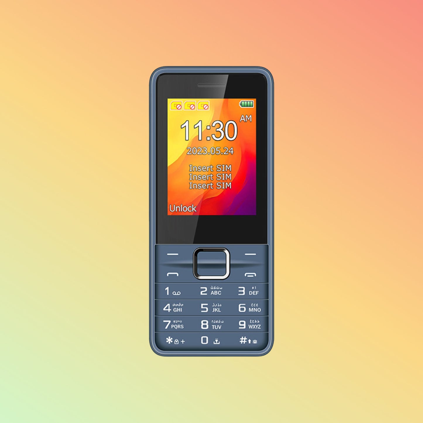 هاتف محمول ECON E2454 بشاشة 2.4 بوصة ولوحة مفاتيح GSM و3 بطاقات SIM