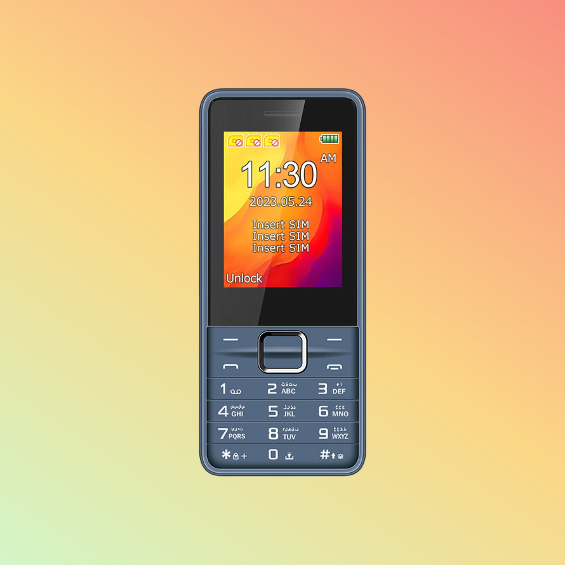 هاتف محمول ECON E2454 بشاشة 2.4 بوصة ولوحة مفاتيح GSM و3 بطاقات SIM