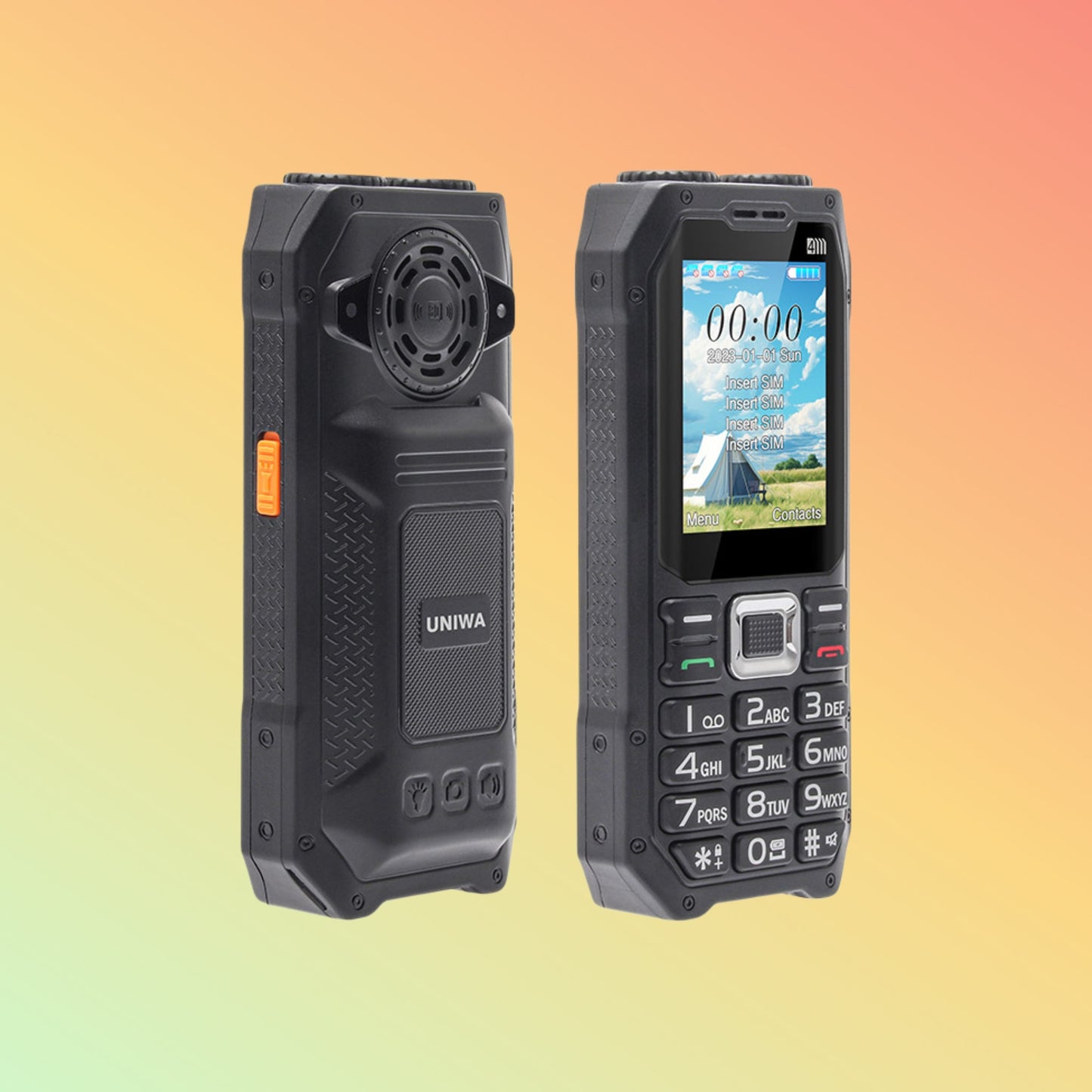 UNIWA M6000 2.4 इंच बड़ा स्पीकर कीपैड 4 सिम मोबाइल फ़ोन