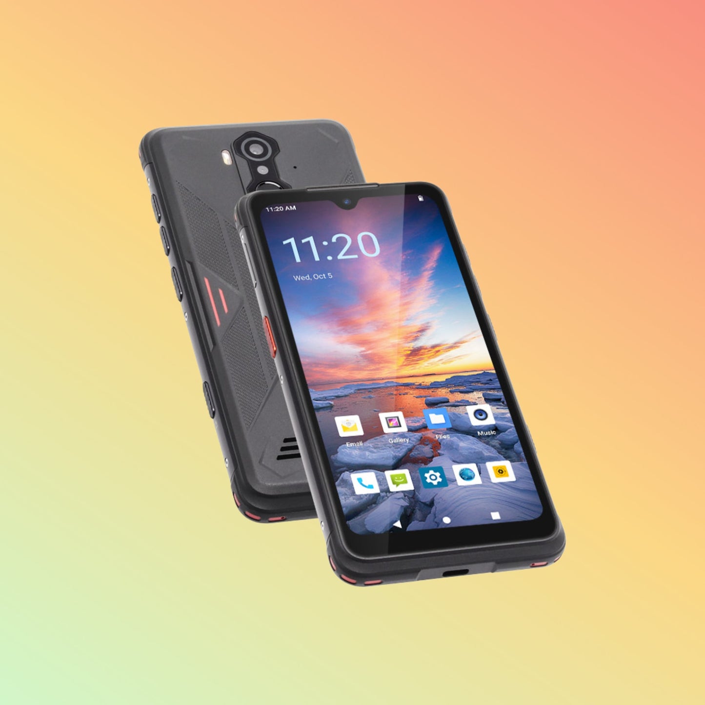 هاتف UNIWA TS818 الذكي بشاشة 6 بوصات ومقاوم للماء IP68 مع خاصية الشحن اللاسلكي/NFC