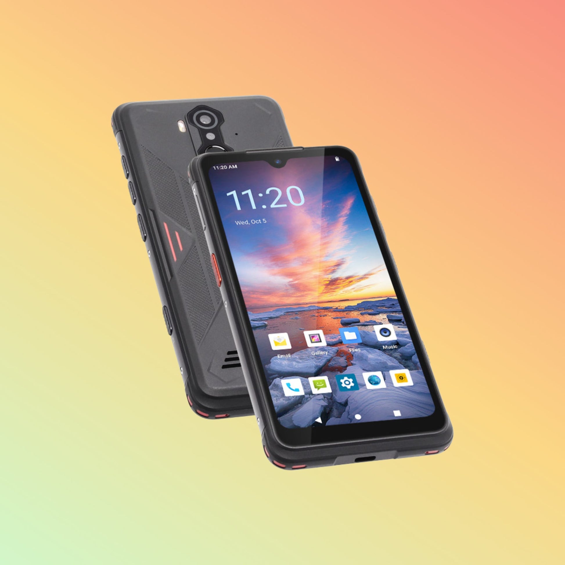 هاتف UNIWA TS818 الذكي بشاشة 6 بوصات ومقاوم للماء IP68 مع خاصية الشحن اللاسلكي/NFC