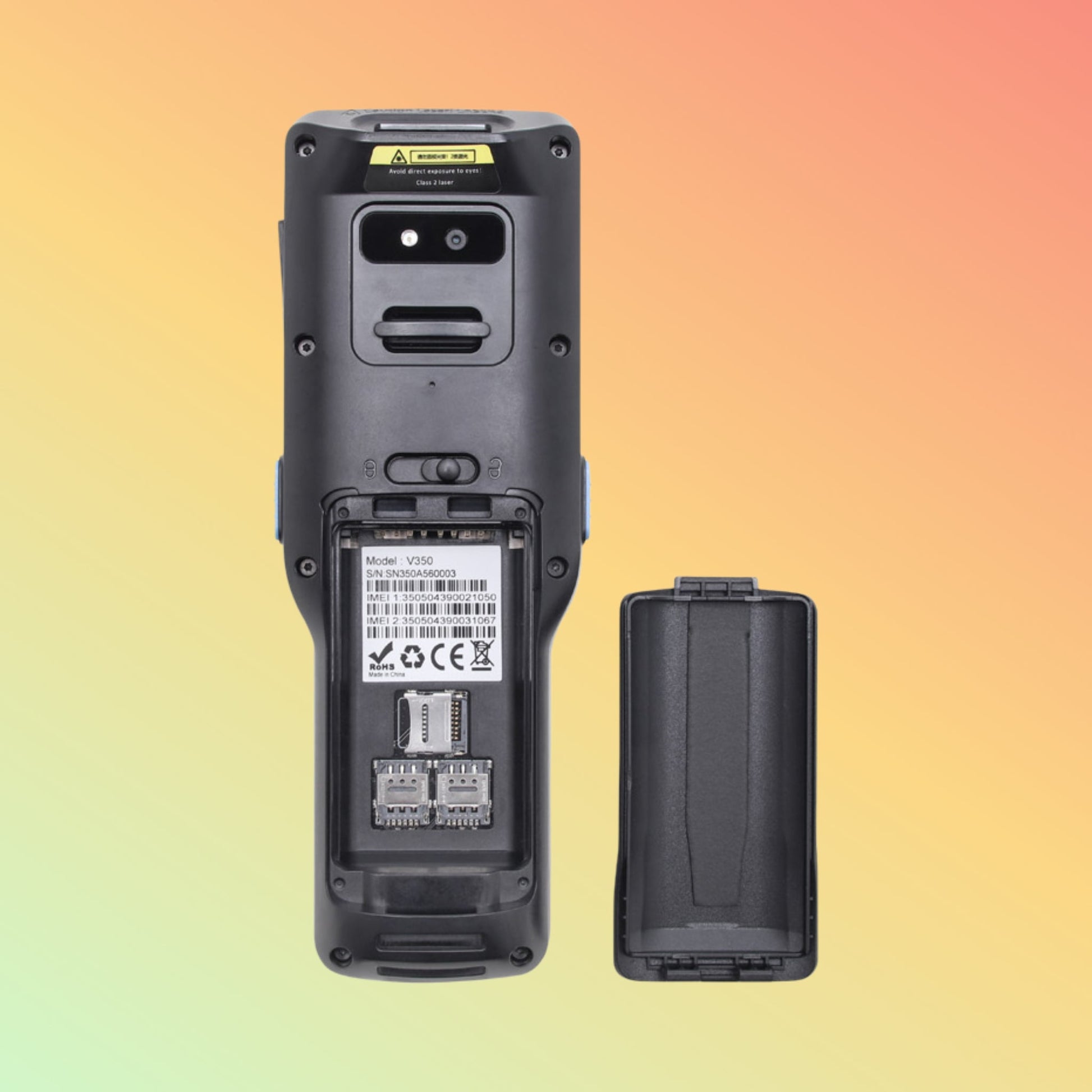 ماسح باركود UNIWA V350 المحمول المتين بنظام Android 12 ثنائي الأبعاد مع NFC ولوحة مفاتيح T9